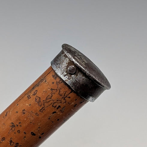 Antique British Malacca Shaft Resin L-Handle Walking Stick 88cm